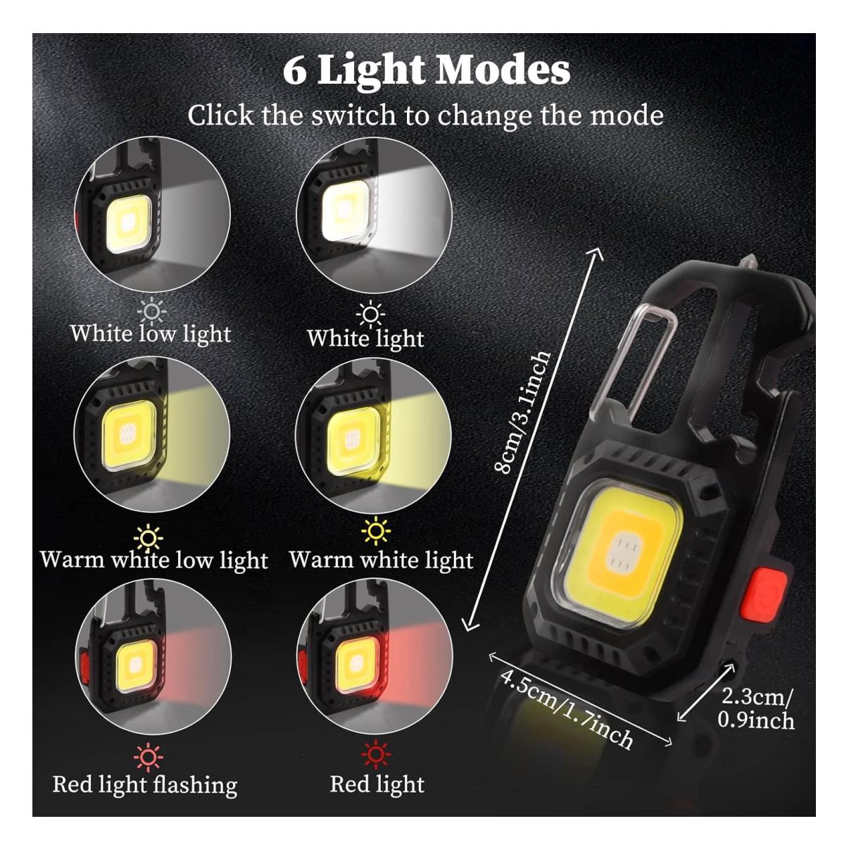 Miniatura 6 de Linterna COB Llavero multifuncion led